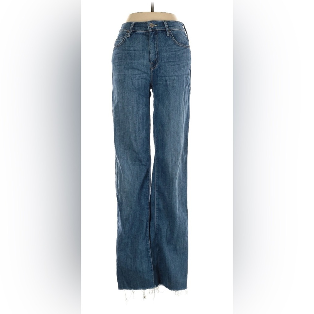 MOTHER Blue High-Rise Wide Leg Jeans
